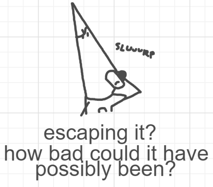 A panel from Murder On The What, episode six of the Board Boards object show by Furretwalk/WalkingFurret.