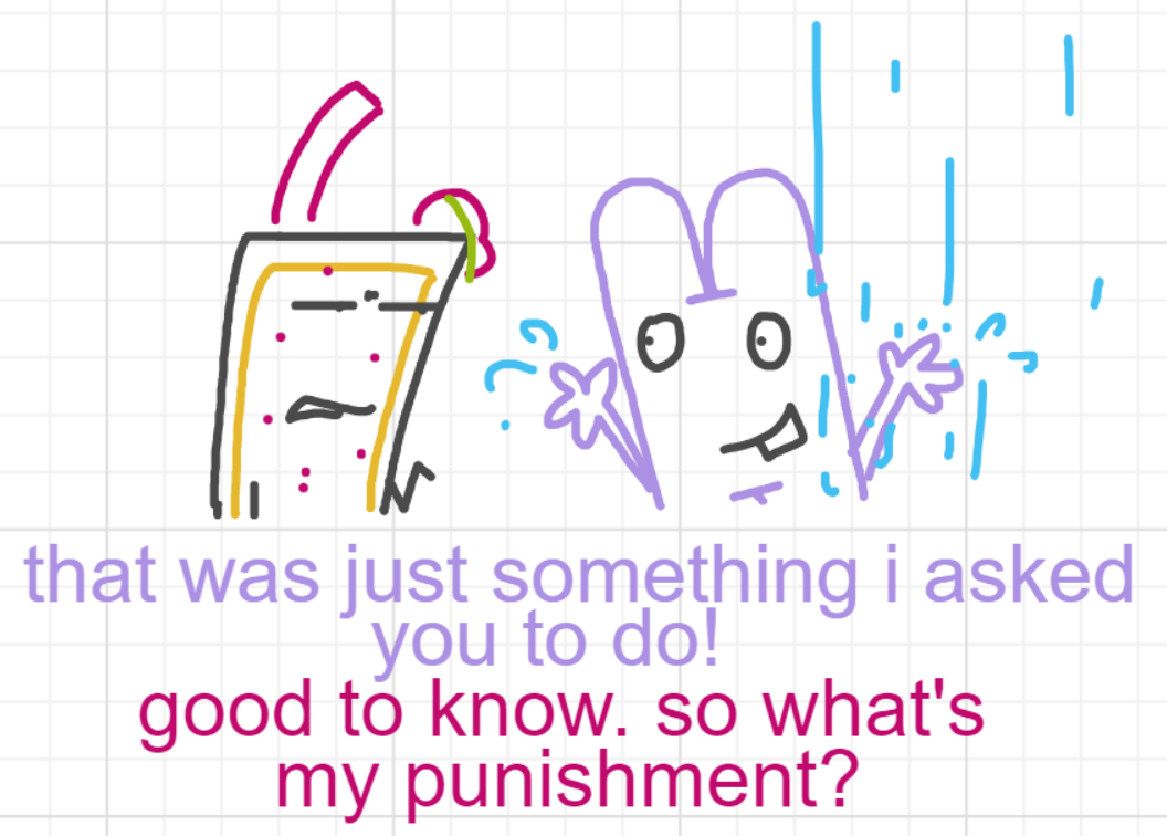 A panel from Murder On The What, episode six of the Board Boards object show by Furretwalk/WalkingFurret.