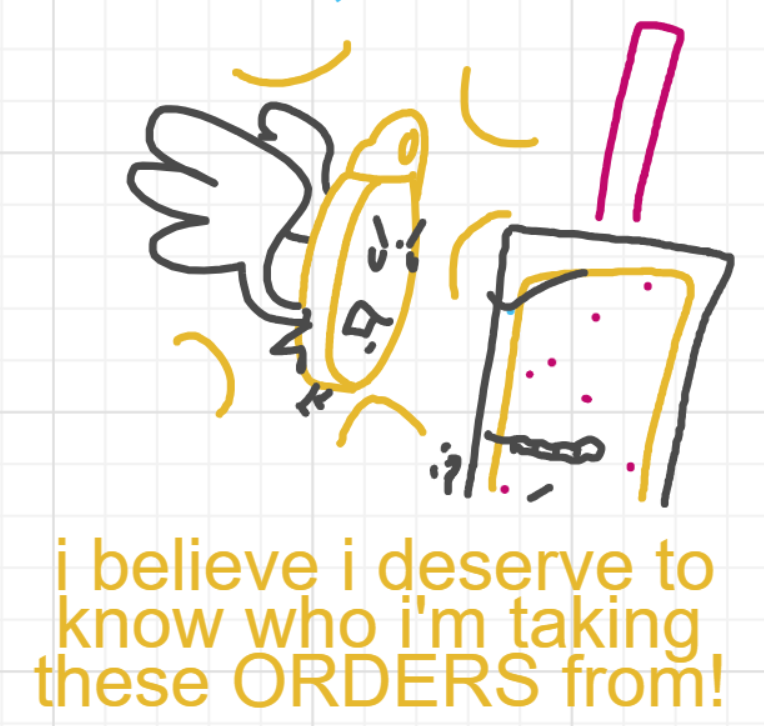 A panel from Murder On The What, episode six of the Board Boards object show by Furretwalk/WalkingFurret.