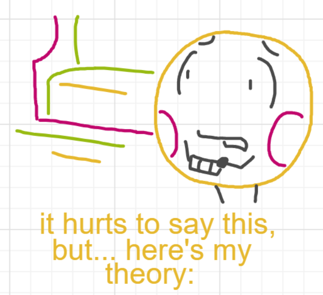 A panel from Murder On The What, episode six of the Board Boards object show by Furretwalk/WalkingFurret.
