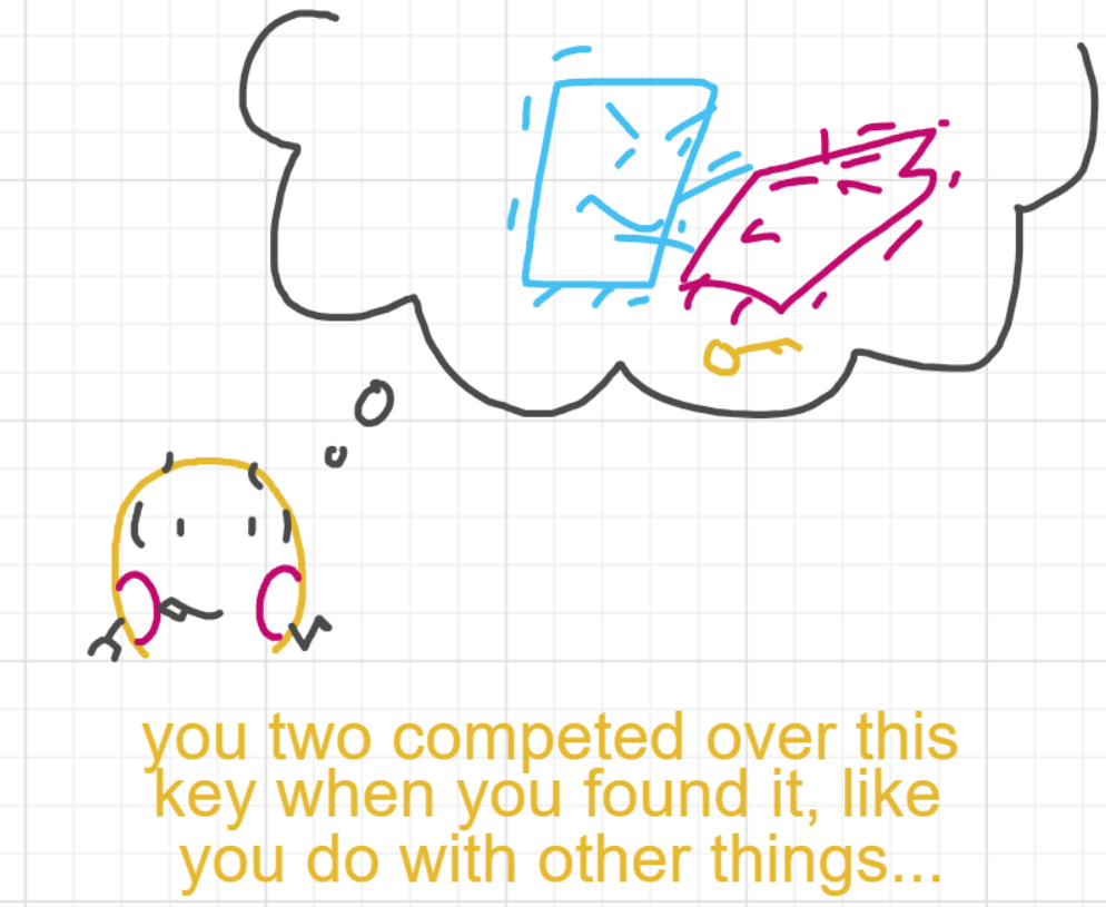 A panel from Murder On The What, episode six of the Board Boards object show by Furretwalk/WalkingFurret.