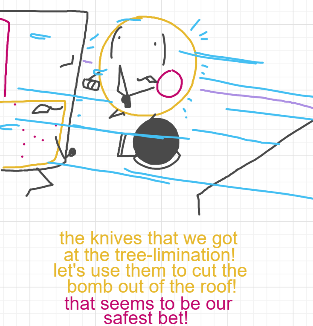A panel from Murder On The What, episode six of the Board Boards object show by Furretwalk/WalkingFurret.