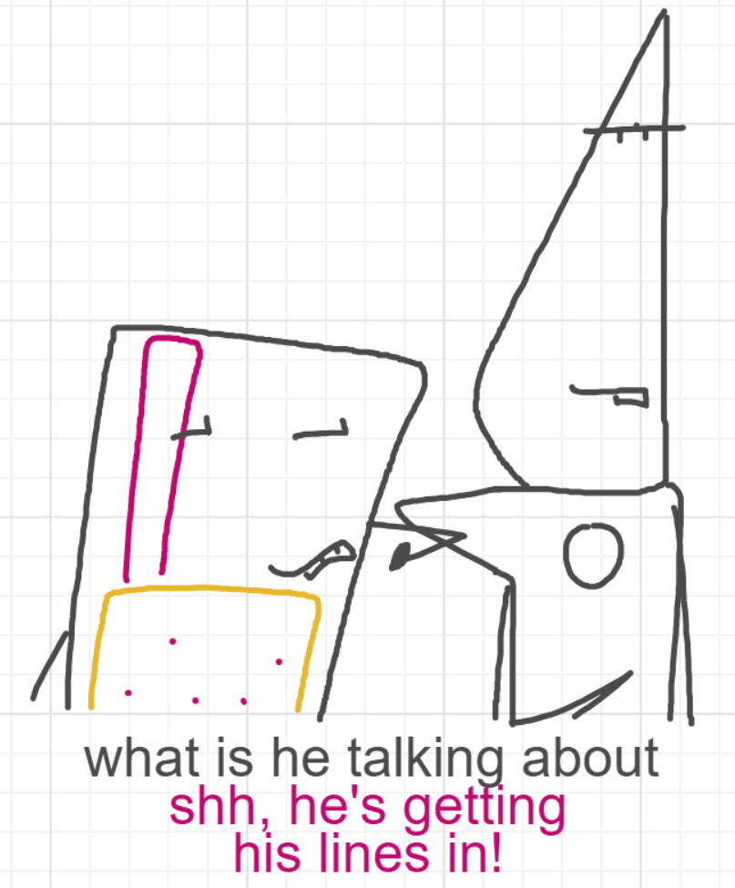 A panel from Murder On The What, episode six of the Board Boards object show by Furretwalk/WalkingFurret.