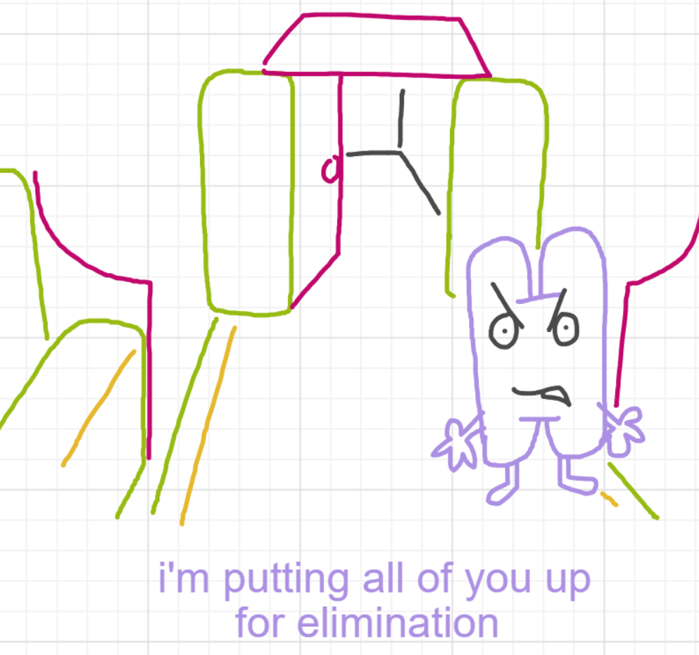 A panel from Murder On The What, episode six of the Board Boards object show by Furretwalk/WalkingFurret.