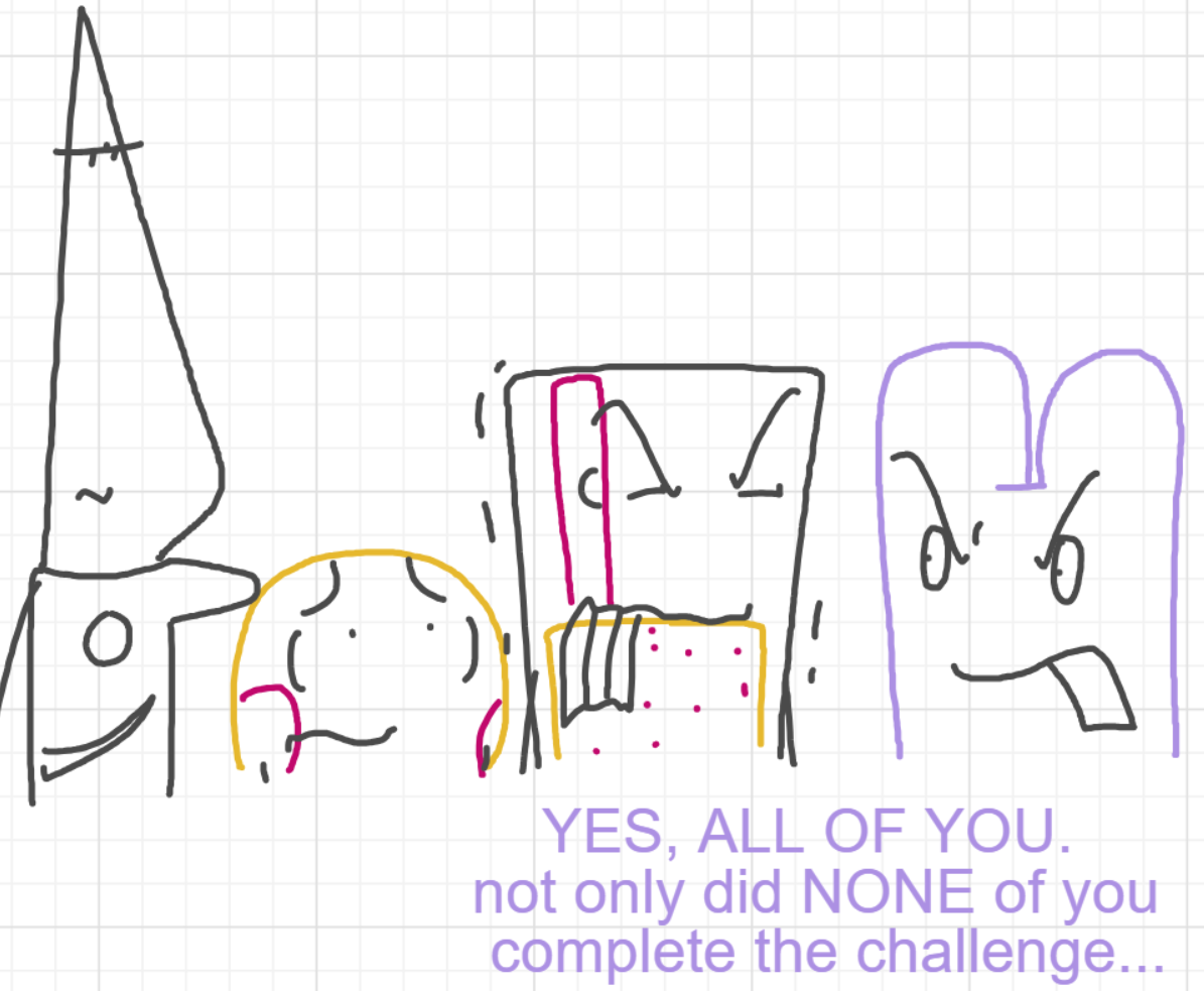 A panel from Murder On The What, episode six of the Board Boards object show by Furretwalk/WalkingFurret.