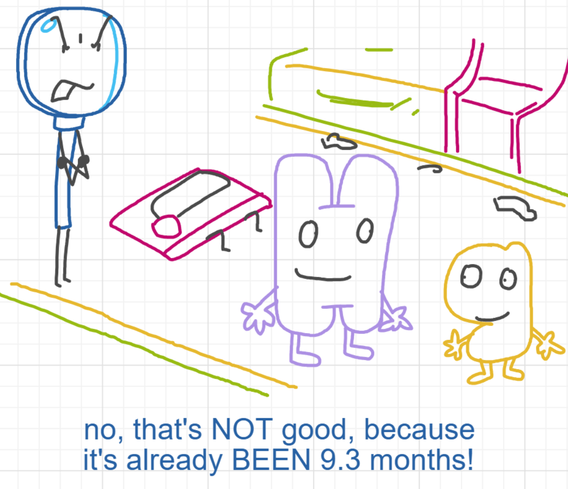 A panel from Murder On The What, episode six of the Board Boards object show by Furretwalk/WalkingFurret.