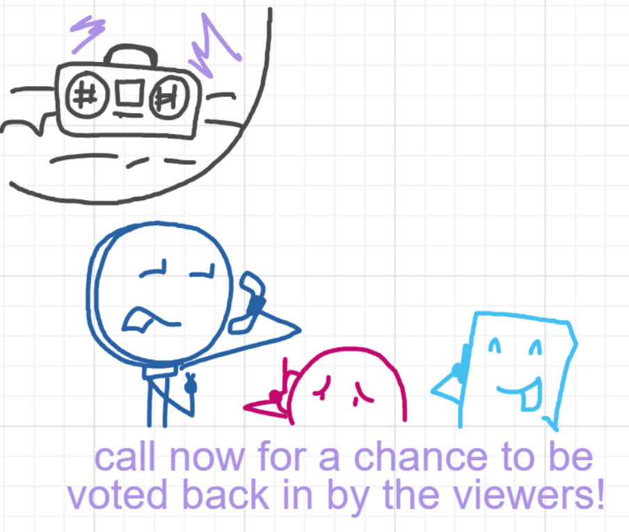 A panel from Murder On The What, episode six of the Board Boards object show by Furretwalk/WalkingFurret.
