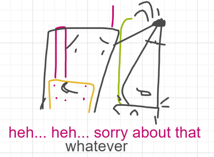 A panel from Murder On The What, episode six of the Board Boards object show by Furretwalk/WalkingFurret.