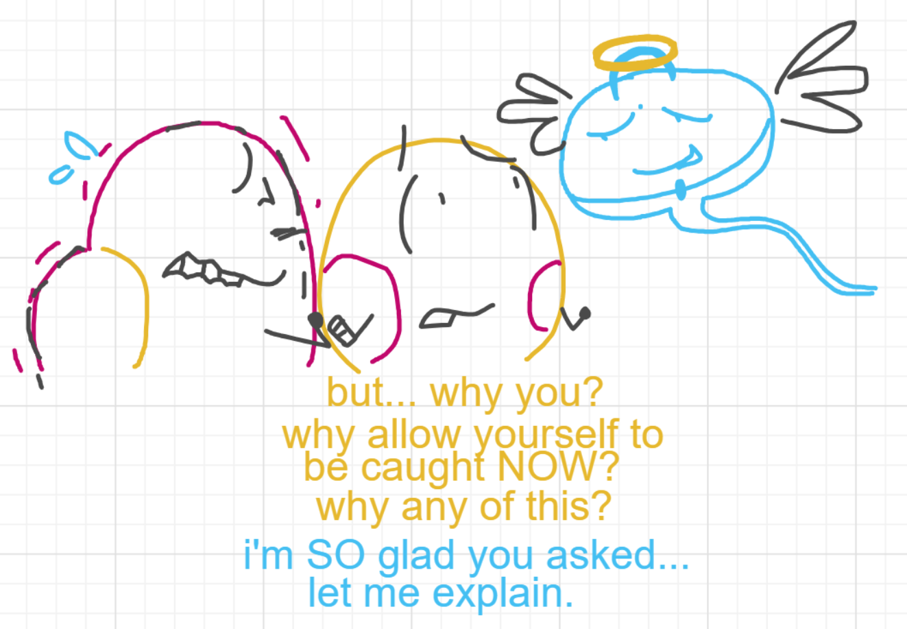 A panel from Murder On The What, episode six of the Board Boards object show by Furretwalk/WalkingFurret.