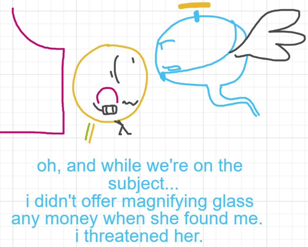 A panel from Murder On The What, episode six of the Board Boards object show by Furretwalk/WalkingFurret.