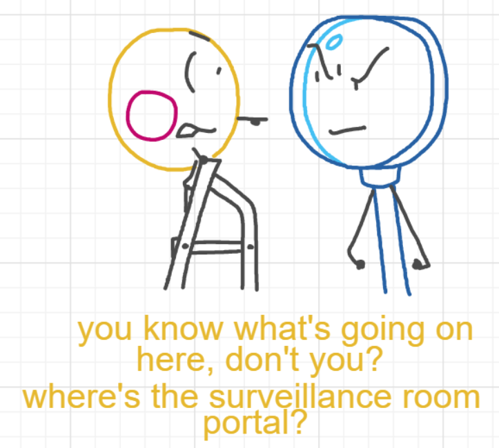 A panel from Murder On The What, episode six of the Board Boards object show by Furretwalk/WalkingFurret.