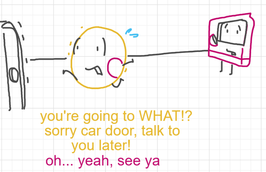 A panel from Murder On The What, episode six of the Board Boards object show by Furretwalk/WalkingFurret.