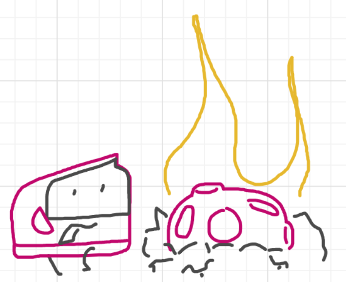 A panel from Ready Oar Knot, episode three of the Board Boards object show by Furretwalk/WalkingFurret.